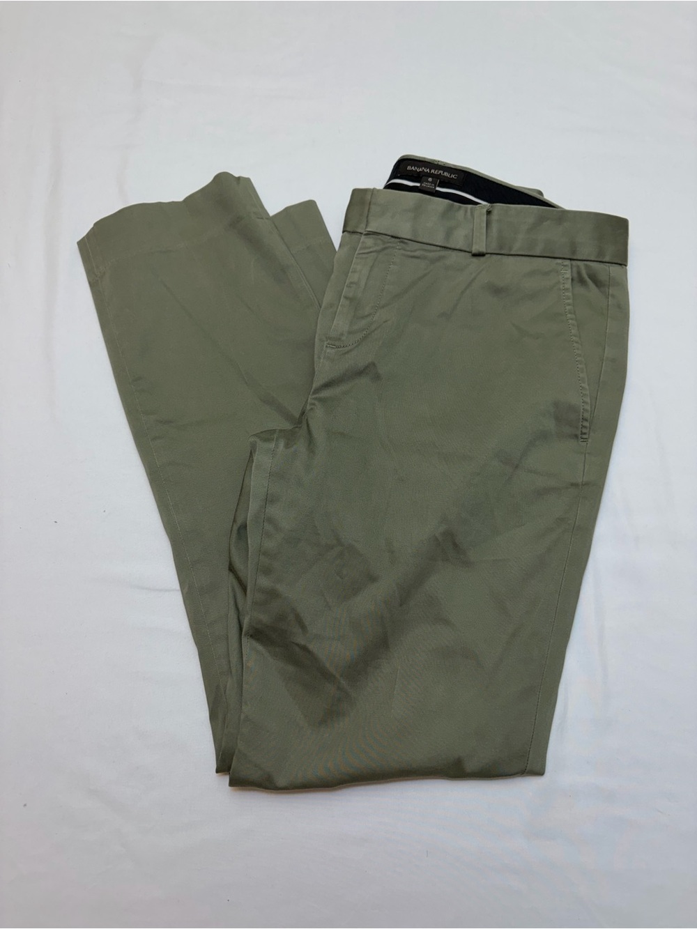 Banana Republic Ryan Olive Green Cotton Stretch Slim Ankle Pants Women Size 6